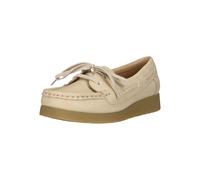 Schnürschuh CLARKS "Wallabee EVO Sea", Damen, Gr. 37, beige, Leder, Schuhe Schnürschuh, mit angenehmer Sohle (85778317-37) beige