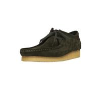 Schnürschuh CLARKS "Wallabee Forest Green Sde", Herren, Gr. 44, grün, Leder, Schuhe Schnürschuh, mit ikonischer Sohle (37013564-44) grün