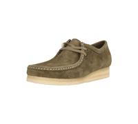 Schnürschuh CLARKS "Wallabee", Herren, Gr. 42,5, khaki, Schuhe Schnürschuh, aus hochwertigem Oasis-Wildleder (99881303-42,5) khaki