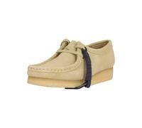 Schnürschuh CLARKS "Wallabee Maple Suede", Damen, Gr. 39,5, beige (sand), Leder, Schuhe Schnürschuh, mit unverwechslebarer Kreppsohle (83523515-39,5) sand