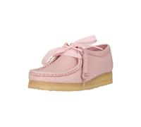 Schnürschuh CLARKS "Wallebee", Damen, Gr. 39,5, rosa (hellrosa), Leder, Schuhe Schnürschuh, mit glatter Kreppsohle (90738129-39,5) hellrosa