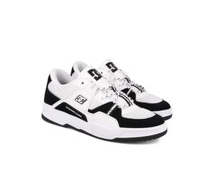 Schnürschuh DC SHOES "Construct", Herren, Gr. 11(44,5), schwarz-weiß (schwarz, weiß), Obermaterial:54.6% Leder, 20.9% Synthetikmaterial, 25.5% Polyester., Schuhe Schnürschuh (41679925-11) schwarz, wei