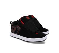Schnürschuh DC SHOES "Court Graffik", Damen, Gr. 11(44,5), schwarz, grau, rot, Obermaterial: Leder (Kuh) / Futter: Textil / Außensohle: Gummi., Schuhe Schnürschuh (70704307-11) schwarz, grau, rot