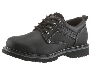 Schnürschuh DOCKERS BY GERLI, Herren, Gr. 45, schwarz, Leder, Basic, Schuhe Schnürschuh, Trekkingschuh, Trachtenschuh mit Kontrast-Rahmennaht (874271-45) schwarz