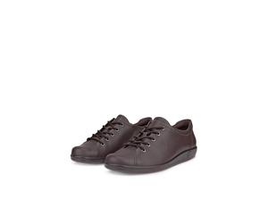 Schnürschuh ECCO "Ecco Soft 2.0", Damen, Gr. 41, braun (dunkelbraun), Leder, Schuhe Schnürschuh, Freizeitschuh, Halbschuh, Schnürschuh mit dezenter Logo Prägung (11172505-41) dunkelbraun