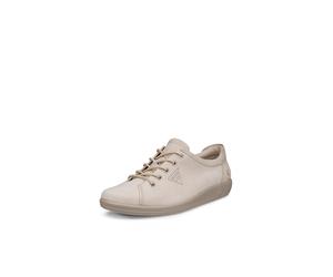 Schnürschuh ECCO "Ecco Soft 2.0", Damen, Gr. 41, creme, Leder, Schuhe Schnürschuh, Freizeitschuh, Halbschuh, Schnürschuh mit dezenter Logo Prägung (52826163-41) creme