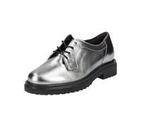 Schnürschuh GABOR COMFORT "Gabor Comfort Halbschuhe Leder", Damen, Gr. 39, silber, Leder, Schuhe (87762744-39) silber