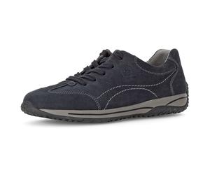 Schnürschuh GABOR "FLORENZ", Damen, Gr. 35, blau (nachtblau), Nubukleder, unifarben, Schuhe Schnürschuh, mit kontrastfarbenen Ziernähten, Freizeitschuh, Halbschuh, Schnürschuh (86966918-35) nachtblau