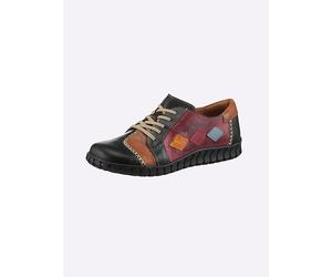 Schnürschuh GEMINI, Damen, Gr. 37, schwarz (schwarz, rot), Glattleder, Schuhe Schnürschuh (40510948-37) schwarz, rot