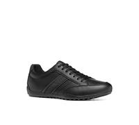 Schnürschuh GEOX "U WELLS", Herren, Gr. 44, schwarz, Lederimitat, Schuhe Schnürschuh, Freizeitschuh, Sneaker, Halbschuh mit seitlicher Logprägung (89082746-44) schwarz