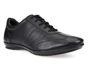 Schnürschuh GEOX "UOMO SYMBOL", Herren, Gr. 41, schwarz, Leder, Schuhe Schnürschuh, Business Schuh, Sneaker in eleganter Form (36838533-41) schwarz