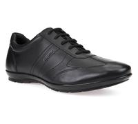 Schnürschuh GEOX "UOMO SYMBOL", Herren, Gr. 46, schwarz, Leder, Schuhe Schnürschuh, Business Schuh, Sneaker in eleganter Form (36838533-46)