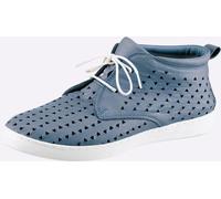 Schnürschuh HEINE, Damen, Gr. 38, jeansblau, Leder, Schuhe Schnürschuh (41368119-38) jeansblau
