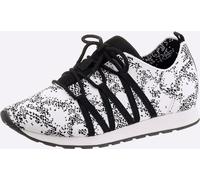 Schnürschuh HEINE, Damen, Gr. 38, schwarz-weiß (weiß, schwarz), Textil, Schuhe Schnürschuh (97859150-38) weiß, schwarz