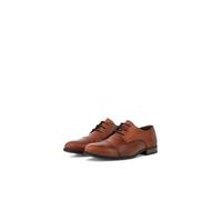 Schnürschuh JACK & JONES "JFWRAYMOND", Herren, Gr. 42, cognac, Lederimitat, Schuhe Schnürschuh, mit Ziernähte (67903860-42) cognac