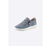 Schnürschuh JANA, Damen, Gr. 39, Textil, blau (jeansblau), Veloursleder, Schuhe Schnürschuh (95002830-39) jeansblau