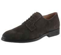 Schnürschuh JOOP "velluto misto kleitos lace up yd4", Herren, Gr. 44, Leder, braun (schwarzbraun), Veloursleder, Schuhe Schnürschuh, Businessschuh, Abendschuh, Festtagsschuh mit Blockabsatz (64344825-