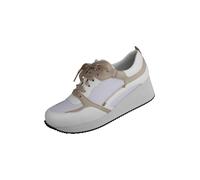 Schnürschuh LEI BY TESSAMINO "Nala", Damen, Gr. 43, beige (beige, weiß), Kunstfaser, Synthetik, Schuhe Schnürschuh, in Weite H (32528857-43) beige, weiß