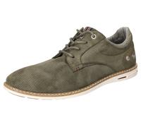 Schnürschuh MUSTANG SHOES, Herren, Gr. 45, grün (oliv), Lederimitat, Textil, Schuhe Schnürschuh, Freizeitschuh, Halbschuh, Schnürschuh mit Perforation (53073345-45) oliv