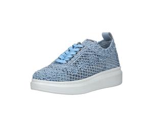 Schnürschuh MUSTANG SHOES "Mustang Shoes Sneaker Baumwolle", Damen, Gr. 39, blau (hellblau), Textil, Schuhe Schnürschuh (38952041-39) hellblau