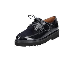 Schnürschuh PAUL GREEN "Paul Green Halbschuhe Leder", Damen, Gr. 37,5, blau lack, Leder, Schuhe Schnürschuh (74405644-37,5) blau lack