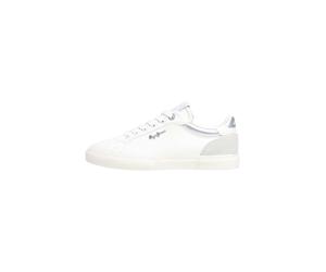 Schnürschuh PEPE JEANS "Trainer KENTON COURT W", Damen, Gr. 37, weiß (silber), 100% Polyurethan, Schuhe Schnürschuh (12039134-37) silber