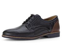 Schnürschuh PIUS GABOR, Herren, Gr. 11,5 (46,5), blau (jeansblau, cognac), Glattleder, Schuhe Schnürschuh, Blockabsatz, Festtagsschuh, Businessschuh G-Weite (=weit) (81609913-11,5)
