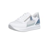 Plateausneaker REMONTE "Remonte Sneaker Synthetik/Textil", Damen, Gr. 40, weiß, blau, Synthetik, Textil, Schuhe Plateausneaker (12130315-40) weiß, blau