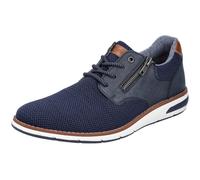 Schnürschuh RIEKER, Herren, Gr. 41, blau, Synthetik, Textil, Schuhe Schnürschuh, mit seitlichem Reißverschluss, Freizeitschuh, Halbschuh, Schnürschuh, Topseller (31676836-41)