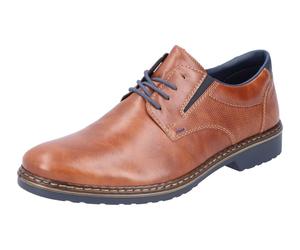Schnürschuh RIEKER, Herren, Gr. 41, braun (cognac), Synthetik, Schuhe Schnürschuh, mit Stretcheinsatz, Freizeitschuh, Halbschuh, Schnürschuh, Topseller (73599135-41)