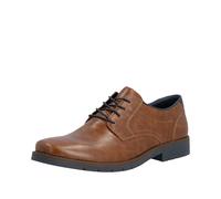 Schnürschuh RIEKER, Herren, Gr. 43, braun, Lederimitat, festlich, Schuhe Schnürschuh, Halbschuh, Business-Schnürer, Anzugschuh mit Blockabsatz (68574432-43) braun