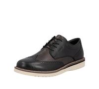 Schnürschuh RIEKER, Herren, Gr. 44, schwarz (schwarz, grau), Glattleder, Lyralochung, Schuhe Schnürschuh, Schnürschuh, Business-Schnürer, Lyralochung, in bequemer Form (73613515-44) schwarz, grau