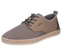 Schnürschuh RIEKER, Herren, Gr. 45, beige, grau, Lederimitat, Textil, Schuhe Schnürschuh, Halbschuh, Sneaker, Schnürer mit Bastumrahmung an der Laufsohle (14417406-45)
