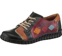 Schnürschuh GEMINI, Damen, Gr. 37, schwarz (schwarz, rot), Glattleder, Schuhe Schnürschuh (40510948-37) schwarz, rot