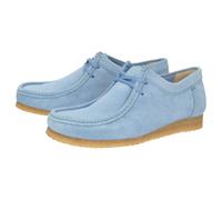 Schnürschuh SIOUX "Grashopper-D-015", Damen, Gr. 35 (UK 3), blau (hellblau), Obermaterial: 100% Kalbsveloursleder CAVL. 100% Naturkautschuk NaRubber., Schuhe Schnürschuh (58297545-35) hellblau