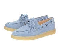 Schnürschuh SIOUX "Melosana-700", Damen, Gr. 42 (UK 8), blau (hellblau), Obermaterial: 100% Kalbsveloursleder CAVL. 100% Gummi rubber., Schuhe Schnürschuh (15423211-42) hellblau