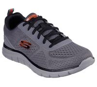 Schnürschuh SKECHERS "TRACK-LESHUR", Herren, Gr. 39, grau (dunkelgrau), Lederimitat, Textil, Schuhe Schnürschuh, Freizeitschuh, Trainingsschuh im Materialmix (35796750-39)