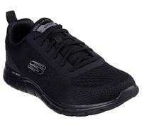 Schnürschuh SKECHERS "TRACK-LESHUR", Herren, Gr. 41, schwarz (schwarz, schwarz), Lederimitat, Textil, Schuhe Schnürschuh, Freizeitschuh, Trainingsschuh im Materialmix (41734561-41)