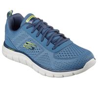 Schnürschuh SKECHERS "TRACK-LESHUR", Herren, Gr. 45, blau, Lederimitat, Textil, Schuhe Schnürschuh, Freizeitschuh, Trainingsschuh im Materialmix (39976812-45)