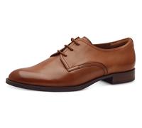 Schnürschuh TAMARIS, Damen, Gr. 36, braun (cognac), Leder, Schuhe Schnürschuh, Blockabsatz, Halbschuh, Businessschuh mit Ziernähten (40697866-36) cognac
