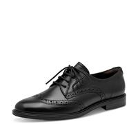 Schnürschuh TAMARIS, Damen, Gr. 41, beige (schwarz), Leder, clean, unifarben, Schuhe Schnürschuh, Schnürschuh, Businessschuh, mit eleganter Lyralochung (40398709-41) schwarz