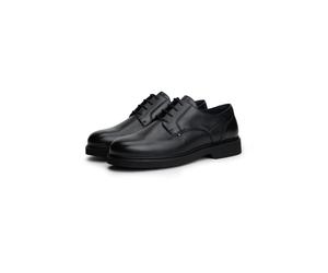 Schnürschuh TOMMY HILFIGER "HILIFGER ULTRA LIGHT LTH SHOE", Herren, Gr. 45, schwarz, Leder, unifarben, Schuhe Schnürschuh, Blockabsatz, Businessschuh, Abendschuh mit dezenten Ziernähten (65438463-45)