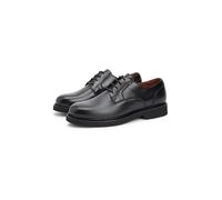 Schnürschuh TOMMY HILFIGER "HILIFGER ULTRALIGHT LHT SHOE", Herren, Gr. 45, schwarz, Leder, unifarben, Schuhe Schnürschuh, Blockabsatz, Festtagsschuh, Abendschuh mit Flaggen-Label (63178603-45) schwarz