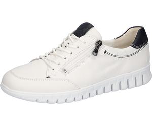 Schnürschuh WALDLÄUFER "H-Baldo", Herren, Gr. 8,5 (42,5), bunt (weiß, dunkelblau), Nappaleder, Schuhe Schnürschuh, Halbschuh, Freizeitschuh, Schnürschuh in Bequemweite H (= sehr weit) (61335348-8,5) w