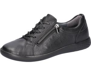 Schnürschuh WALDLÄUFER "H-CLOE", Damen, Gr. 6,5, schwarz, Nappaleder, unifarben, Schuhe Schnürschuh, Sneaker, Halbschuh, Bequemschuh in Komfortweite H (= sehr weit) (76680502-6,5) schwarz