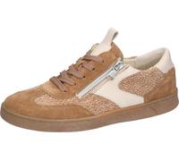 Schnürschuh WALDLÄUFER "H-Daisy", Damen, Gr. 5 (38), braun (walnuss sabbia creme), Nappaleder, Textil, Veloursleder, Schuhe Schnürschuh, Halbschuh, Bequemschuh mit Fellimitat, Komfortweite H (64956055