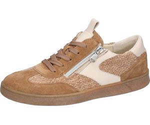Schnürschuh WALDLÄUFER "H-Daisy", Damen, Gr. 5 (38), braun (walnuss sabbia creme), Nappaleder, Textil, Veloursleder, Schuhe Schnürschuh, Halbschuh, Bequemschuh mit Fellimitat, Komfortweite H (64956055