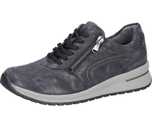 Schnürschuh WALDLÄUFER "H-Inessa", Damen, Gr. 7 (40,5), grau (marine), Nappaleder, Schuhe Schnürschuh, Bequemschuh, Halbschuh, Sneaker in Komfortweite H = sehr weit (25160134-7) marine