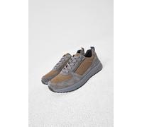 Schnürschuh WALDLÄUFER "H-Marius", Herren, Gr. 11,5 (46,5), braun (grau, braun), Textil, Veloursleder, Schuhe Schnürschuh, Sneaker mit Schnürung und Reißverschluss, Komfortweite H (63136539-11,5) grau