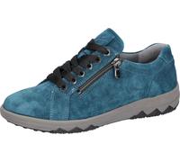 Schnürschuh WALDLÄUFER "H-Teresa", Damen, Gr. 5,5 (38,5), blau (petrol), Veloursleder, Schuhe Schnürschuh, Sneaker, Halbschuh, Bequemschuh in Komfortweite H (91465634-5,5) petrol